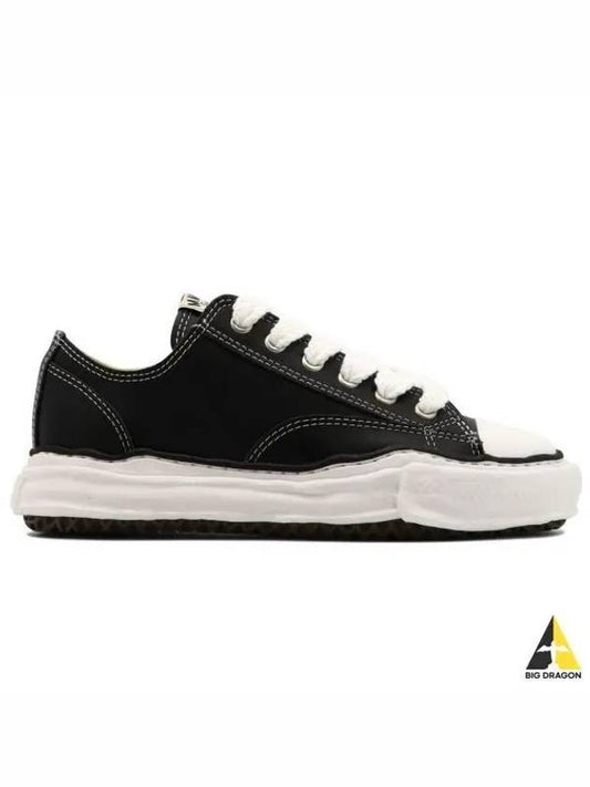 24 A06FW736 BLACK Peterson OG Sole Leather Low Sneakers - MIHARA YASUHIRO - BALAAN 1