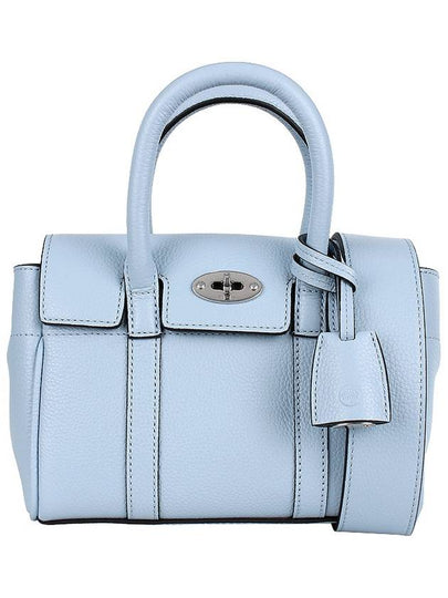 Bayswater Leather Shoulder Bag Light Blue - MULBERRY - BALAAN 2