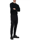 Diagonal Raised Fleece Cargo Track Pants Black - CP COMPANY - BALAAN 3