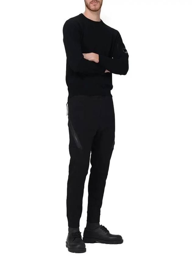 Diagonal Raised Fleece Cargo Track Pants Black - CP COMPANY - BALAAN 3