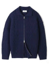 Fisherman collar zip up cardigan navy - INDUST - BALAAN 7