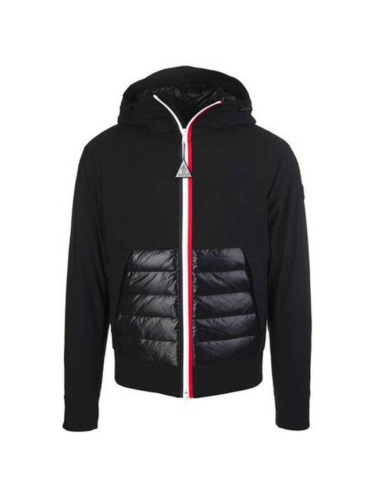 Otion Three Stripes Padded Hood Zip-up Black - MONCLER - BALAAN 1