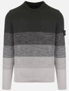 Shadow Wappen Gradient Knit Top Grey - STONE ISLAND - BALAAN 1