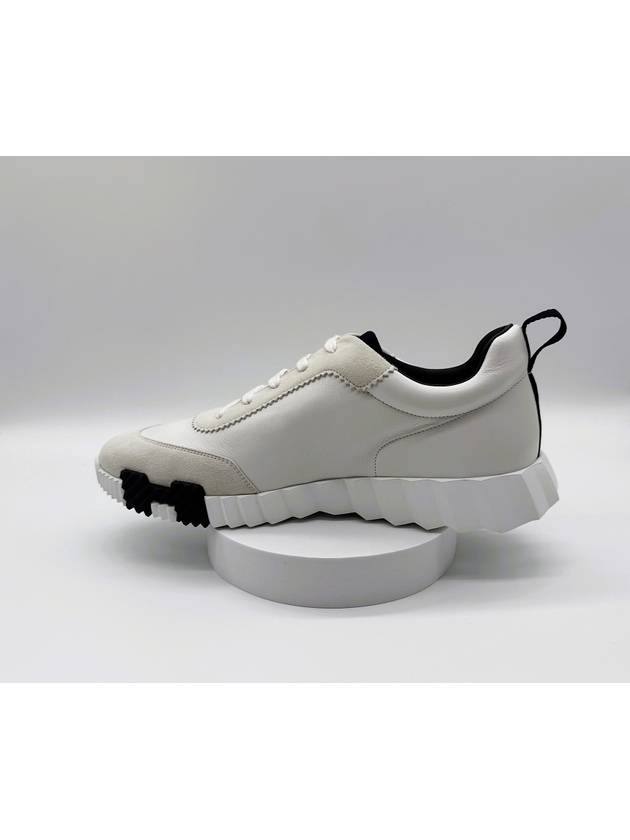 Bouncing Sneakers Calfskin Suede Goatskin Blanc - HERMES - BALAAN 5