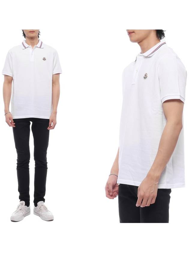 Logo Patch Polo Shirt White - MONCLER - BALAAN 2