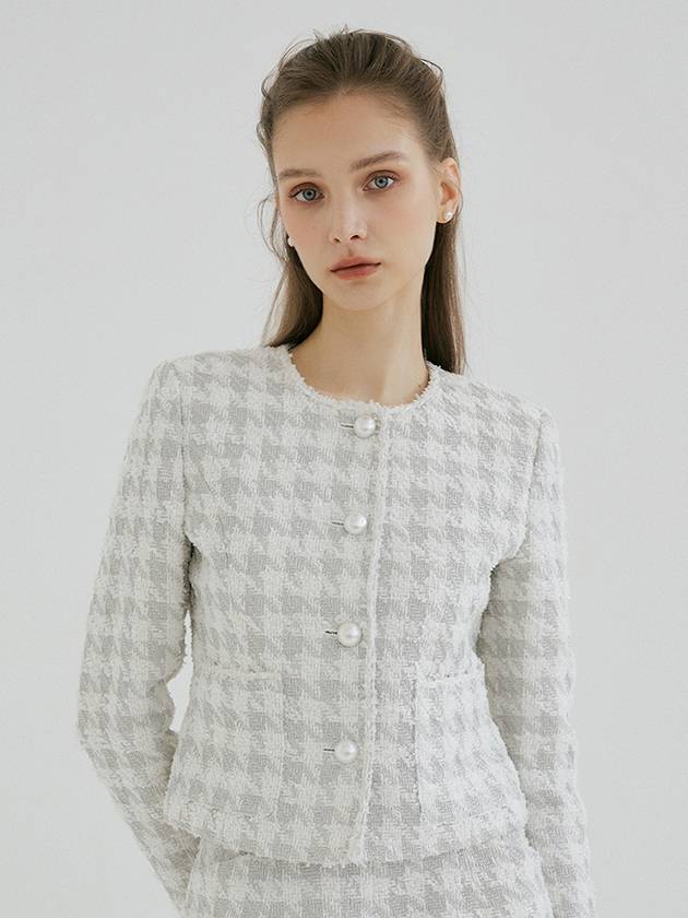 Tweed Jacket White Silver - MULLION - BALAAN 1