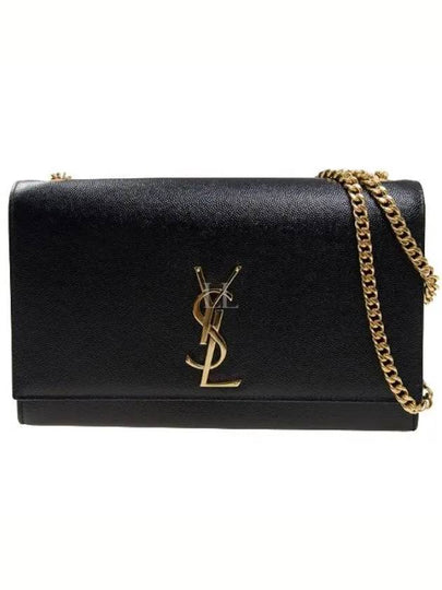 Monogram Kate Chain Gold Hardware Medium Cross Bag Black - SAINT LAURENT - BALAAN 2