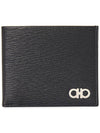 Gancini Half Wallet Black - SALVATORE FERRAGAMO - BALAAN 3