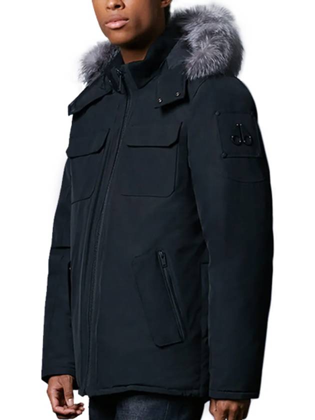 Lingan Hooded Padded Frost Fox Fur Black - MOOSE KNUCKLES - BALAAN 2