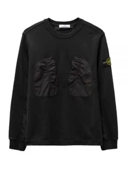 Cotton Fleece Crewneck Sweatshirt Black - STONE ISLAND - BALAAN 2