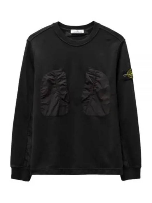 Cotton Fleece Crewneck Sweatshirt Black - STONE ISLAND - BALAAN 2