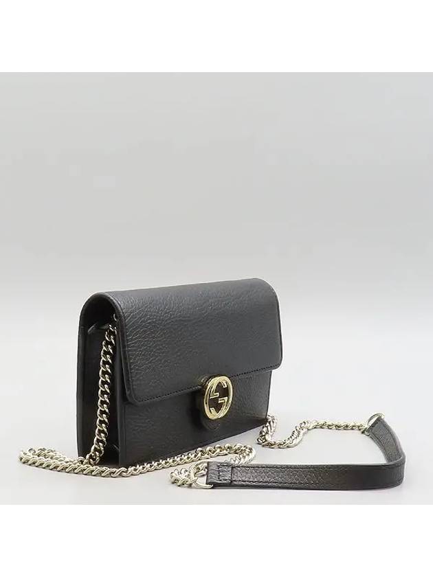 615523 Black leather interlocking WOC mini cross bag - GUCCI - BALAAN 3