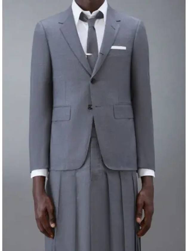 Super 120S Wool Twill Single Breasted Classic Jacket Grey - THOM BROWNE - BALAAN 2