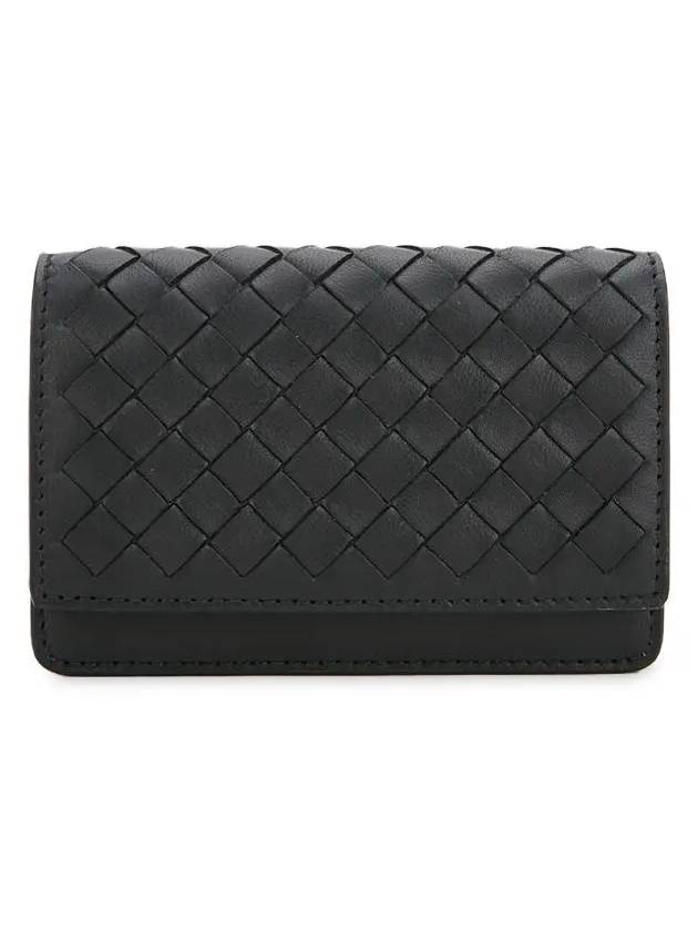 Intrecciato Leather Card Wallet Black - BOTTEGA VENETA - BALAAN 2