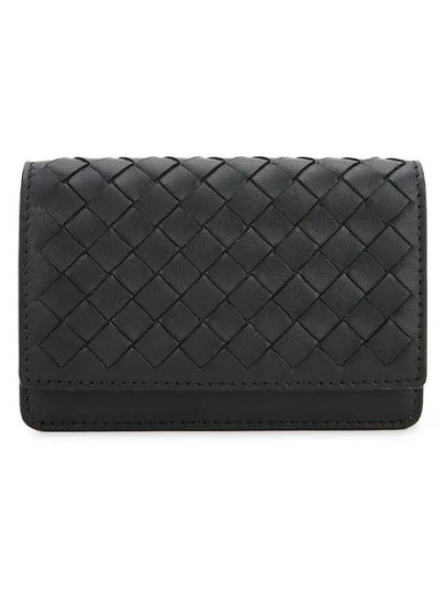 Intrecciato Leather Card Wallet Black - BOTTEGA VENETA - BALAAN 2