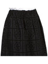 Embroidered Anglaise Midi Cotton A-Line Skirt Black - GANNI - BALAAN.