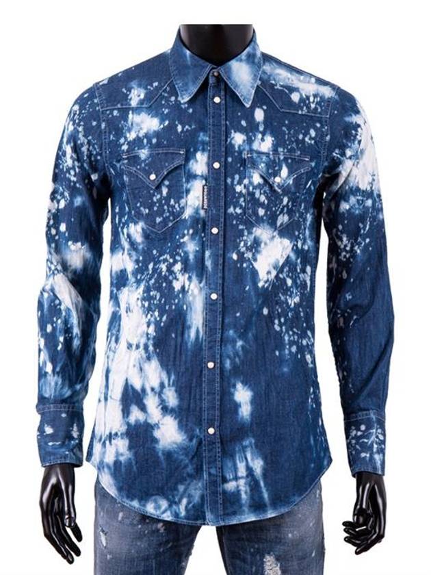 Ice Washing S71DL0854 470 Men's Denim Shirt - DSQUARED2 - BALAAN 2