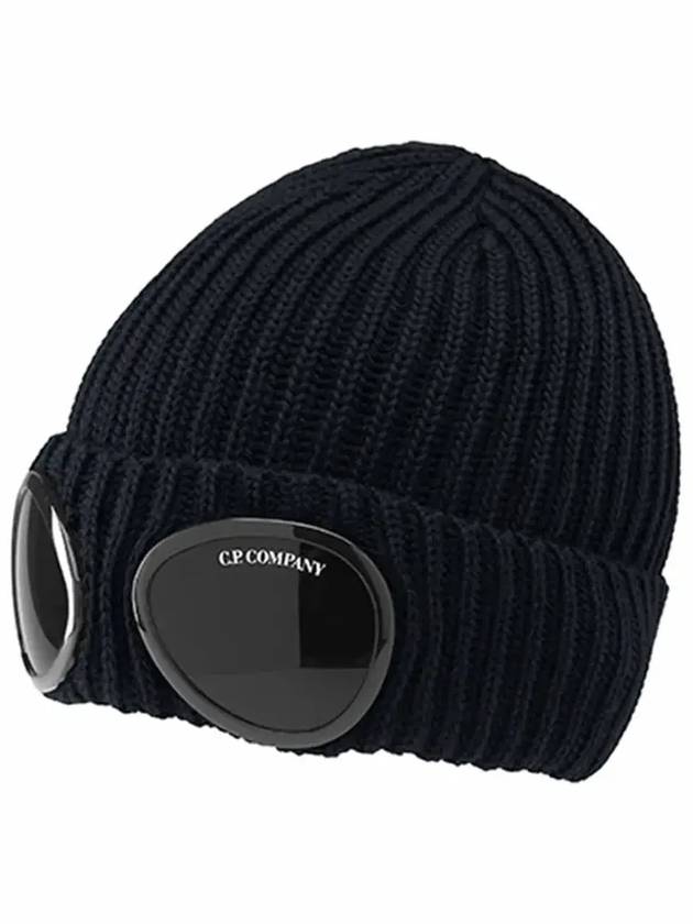 Extra Fine Merino Wool Goggle Beanie Navy - CP COMPANY - BALAAN 6