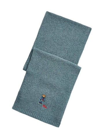 Denim Jeans Bare Wool Muffler Blue - POLO RALPH LAUREN - BALAAN.