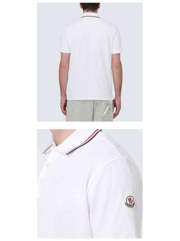 8A00006 84556 002 Chest patch neckline polo tshirt offwhite men's tshirt TJ - MONCLER - BALAAN 5