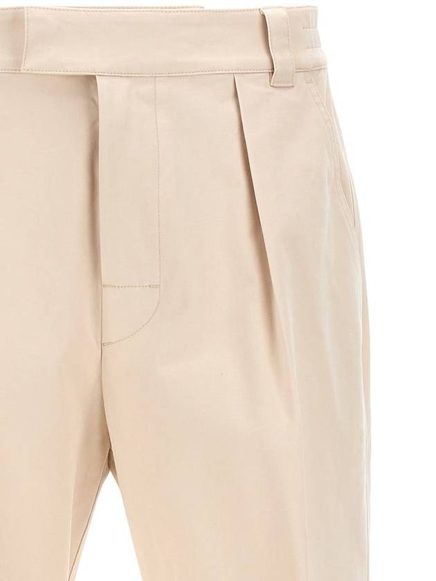 Cotton drill straight pants light beige - MONCLER - BALAAN 4