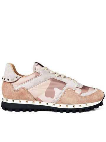 Rockstud Studded Camo Sneakers - VALENTINO - BALAAN 1