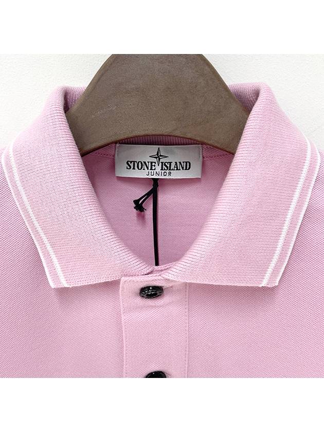 Kids Logo Patch Polo Short Sleeve T Shirt 10 12 Pink 801621348 V0080 - STONE ISLAND - BALAAN 4