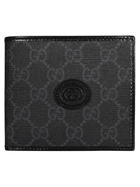 Interlocking G Coin Ring Wallet Black - GUCCI - BALAAN.