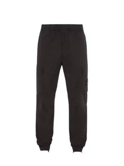 Stretch Cotton Tela Paracadute Cargo Straight Pants Black - STONE ISLAND - BALAAN 2