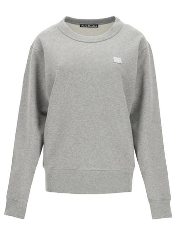 Face Patch Sweatshirt Light Grey Melange - ACNE STUDIOS - BALAAN 1