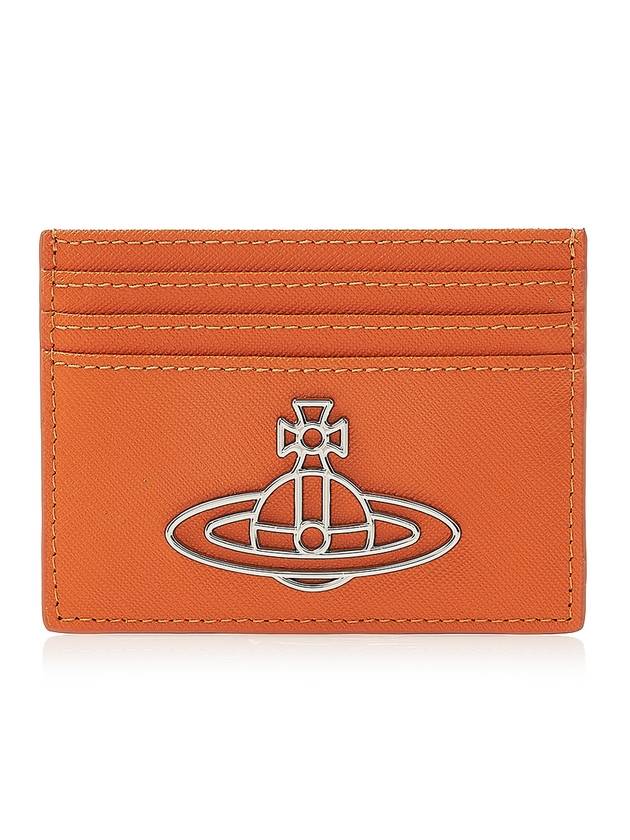 Saffiano Thin Line Card Wallet Orange - VIVIENNE WESTWOOD - BALAAN 2