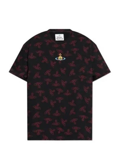 Embroidered Logo Monogram Short Sleeve T-Shirt Black - VIVIENNE WESTWOOD - BALAAN 2