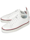 Tennis Vitello Calf Leather Low Top Sneakers White - THOM BROWNE - BALAAN 2