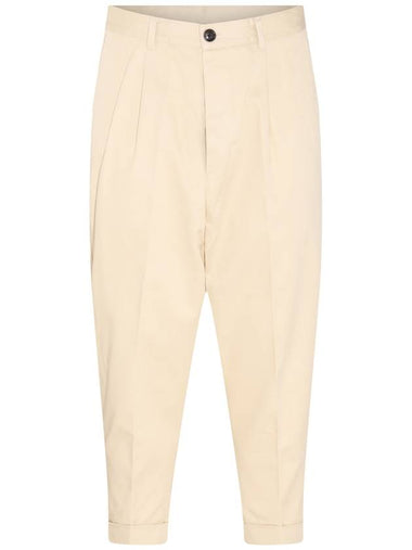 Oversized Gabardine Carrot Slacks Vanilla Beige - AMI - BALAAN 1