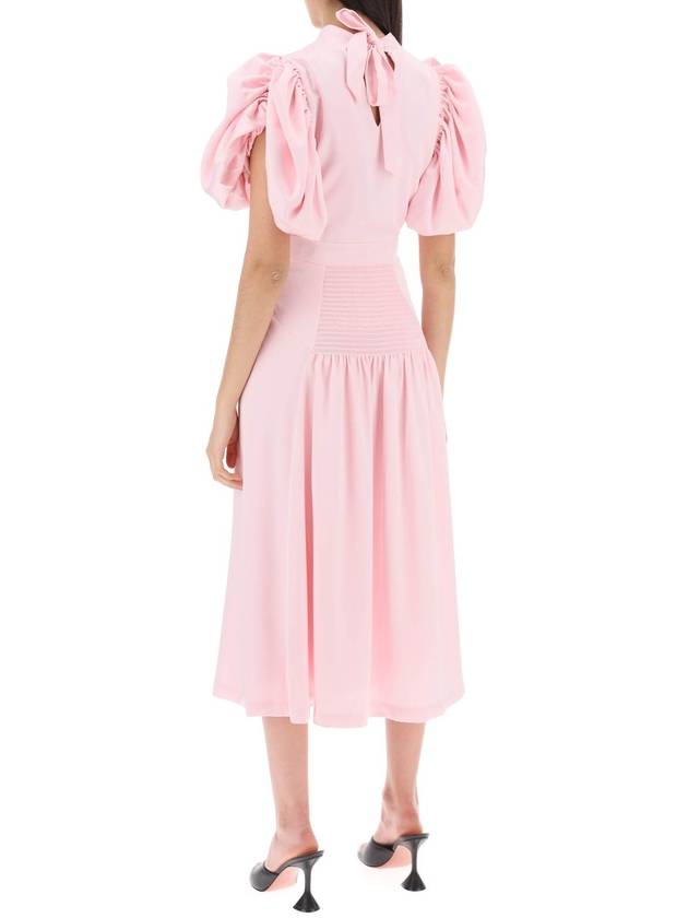 midi satin dress with balloon sleeves - ROTATE - BALAAN 3