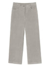 Women's Semi-Wide Corduroy Pants Light Grey - LACOSTE - BALAAN 1