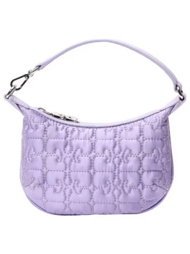 Light Lilac Mini Butterfly Pouch Satin - GANNI - BALAAN 1