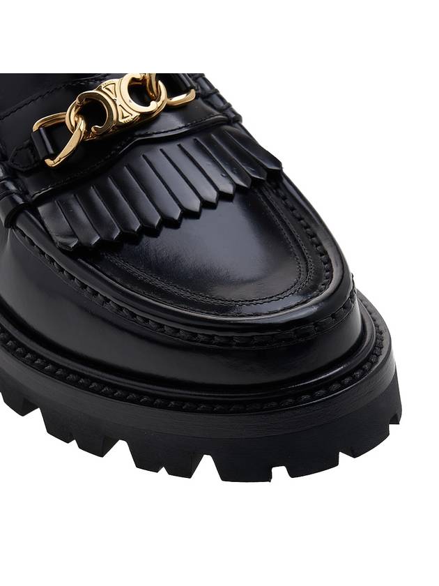 Triomphe Chain Polished Bull Margaret Loafers Black - CELINE - BALAAN 10