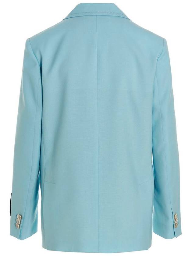 Tropical Wool Long Blazer Jacket Light Blue - MARNI - BALAAN 3