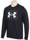 Rival Terry Logo Crew Sweatshirt Black - UNDER ARMOUR - BALAAN 3