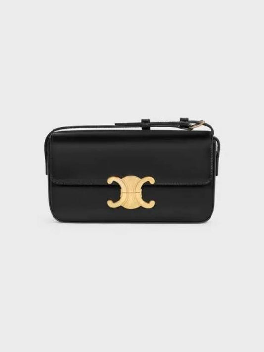 Claude Shiny Calfskin Shoulder Bag Black - CELINE - BALAAN 2