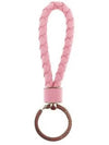 Intrecciato Lambskin Key Holder Pink - BOTTEGA VENETA - BALAAN 2