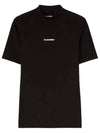 Logo Print Short Sleeve T-Shirt Black - JIL SANDER - BALAAN 2