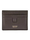 T-Line Logo Grain Leather Card Wallet Brown - TOM FORD - BALAAN 2