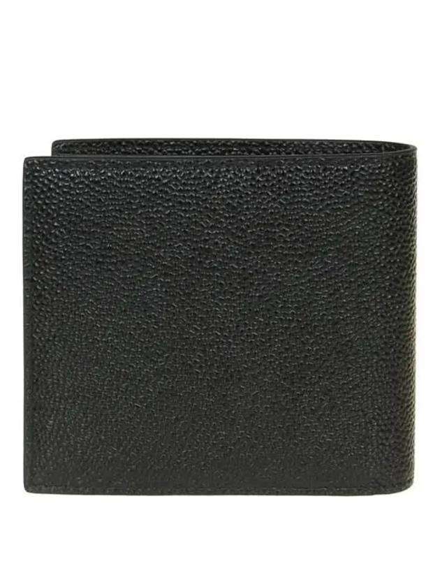 Pebble Grain Leather Half Wallet Black - THOM BROWNE - BALAAN 5