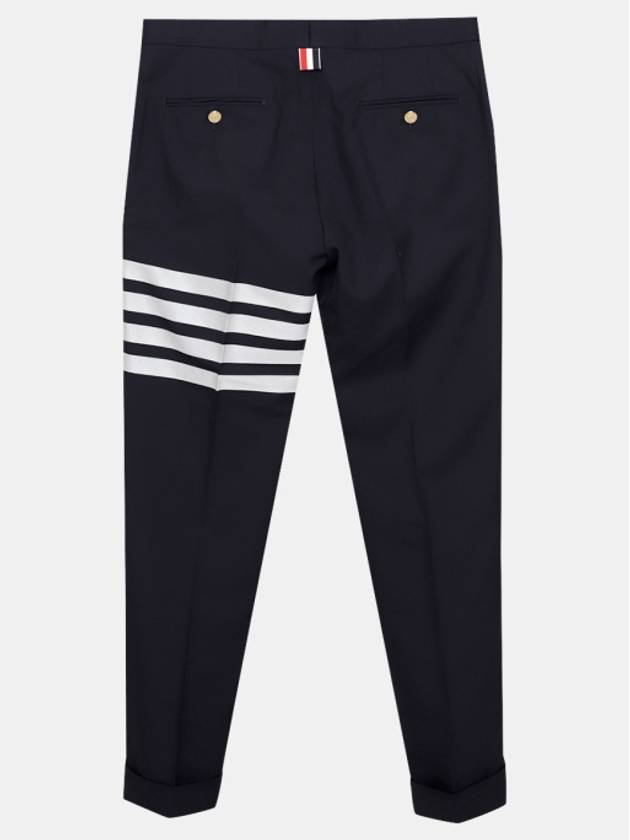 Men's Plain Weave 4 Bar Low Rise Skinny Straight Pants Navy - THOM BROWNE - BALAAN 3