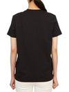 Embroidered Logo Cotton Short Sleeve T-Shirt Black - MONCLER - BALAAN 4