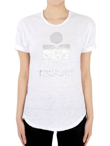 Women s Etoile Coldy Linen Short Sleeve White Silver TS0004FA A1N10E 20WH - ISABEL MARANT - BALAAN 1