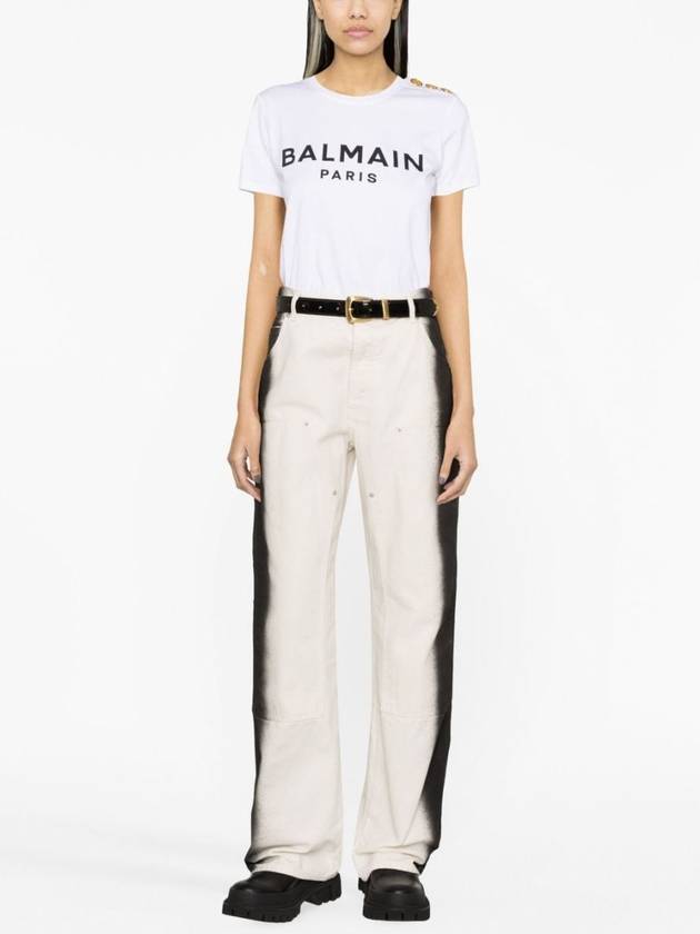 Logo Crew Neck Short Sleeve T-Shirt White - BALMAIN - BALAAN 3