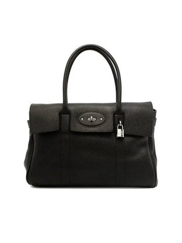 Bayswater Heavy Grain Shoulder Bag Black - MULBERRY - BALAAN 1